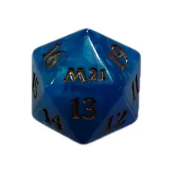 Oversized MTG d20 Spindown 20-sided Life Counter die Core Set 2021 Blue M21 - Image 1