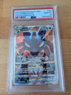 2023 Pokemon Crown Zenith ETB Lucario VSTAR SWSH291 PSA 10 Full Art Promo - Image 3