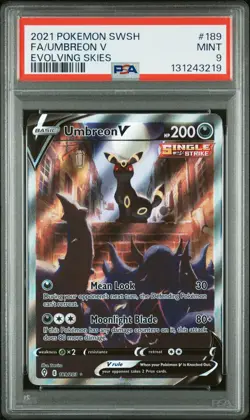 Fa/Umbreon V 2021 Pokemon Sword & Shield Evolving Skies #189/203 PSA 9 - Image 1