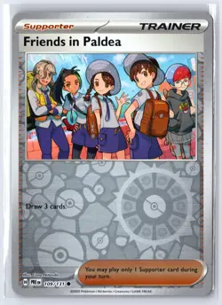 Friends in Paldea 109/131 Common Prismatic Evolutions Pokemon Reverse Holo NM - Image 1