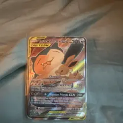 Pokemon Eevee & Snorlax GX SM-Team Up 120/181 Ultra Rare TAG TEAM GX Full Art H… - Image 1