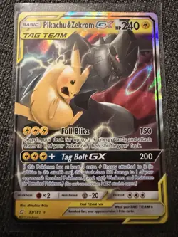 Pokemon TCG: Pikachu & Zekrom GX 33/181 (LP) Sun & Moon -Team Up - Image 1