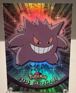 Pokemon Topps Gengar Animation Series 2 Rainbow Foil #94 Holo Vintage Blue Logo - Image 1