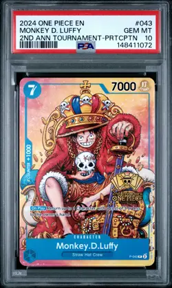 2024 ONE PIECE PROMOS #043 MONKEY D. LUFFY PSA 10 - Image 1