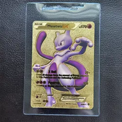 Pokemon Fan Art Shining Mewtwo EX 170 HP Textured Gold Foil Card NM It. #98/99 - Image 1