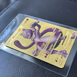 Pokemon Fan Art Shining Mewtwo EX 170 HP Textured Gold Foil Card NM It. #98/99 - Image 3