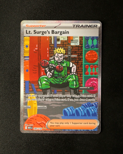 Pokemon Card TCG - Lt. Surge's Bargain 185/132 - Mega Evolution - SIR - NM ⭐ - Image 1