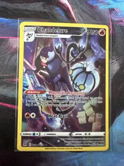 Pokemon TCG Sword & Shield Lost Origin Chandelure Ultra Rare Card TG04/TG30 - Image 1