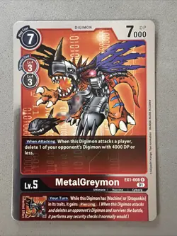 Digimon TCG * MetalGreymon EX1-008 Rare FOIL * Classic Collection * NM Card - Image 1