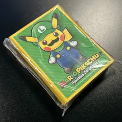 Luigi Pikachu Deck Sleeves (64ct) Pokemon Center 2016 Mario Pikachu Campaign JPN - Image 3