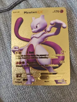 Pokemon Mewtwo EX 98/99 Next Destinies Gold Foil Fan Art Textured - Image 1