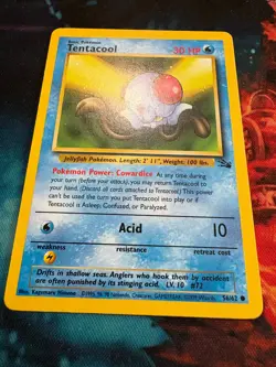 Pokemon TCG Tentacool Fossil 56/62 Regular 1999-2000 Wizards Base Set MP - Image 2