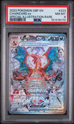 2023 Pokemon SV Charizard ex Special Illustration Rare #223/197 PSA 8 - Image 1