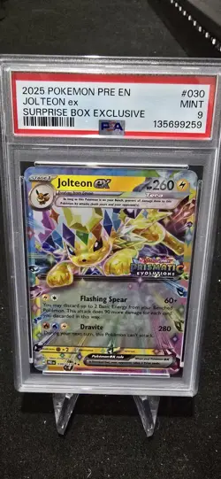 Jolteon Ex PSA SLAB 9 POKEMON TCG PRISMATIC SURPRISE BOX EXCLUSIVE - Image 1