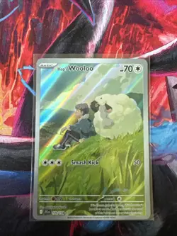 Pokemon Hop's Wooloo Illustration Rare Holo 170/159 Sv09 Journey 70HP Smash Kick - Image 1