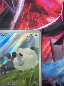 Pokemon Hop's Wooloo Illustration Rare Holo 170/159 Sv09 Journey 70HP Smash Kick - Image 3