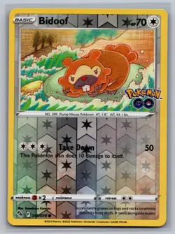 Bidoof 059/078 Common Pokemon GO Pokemon Reverse Holo Near Mint - Image 1