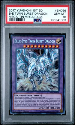 Blue Eyes Twin Burst Dragon MP17-EN056 2017 Yu-Gi-Oh! Mega-Tin Mega Pack PSA 10 - Image 1