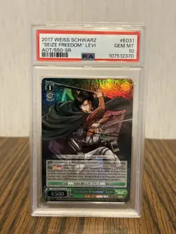 2017 Weiss Schwarz Attack on Titan Vol.2 "To Seize Freedom" Levi SR GEM PSA 10 - Image 1