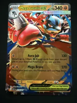 Mega Lucario ex 113/217 Ascended Heroes Double Rare Pokemon TCG Card NM - Image 1