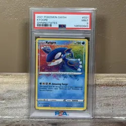 Pokemon TCG Shining Fates Kyogre 021/072 PSA 9 Mint Amazing Rare Water Holo Card - Image 1