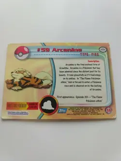 Arcanine 59 TOPPS Pokemon Card - Textured Foil - Flames - Image 2