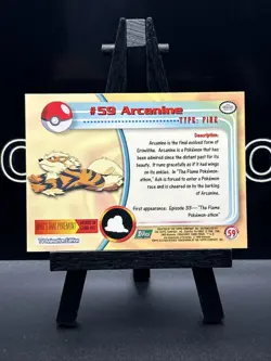 Arcanine #59 1998 Topps Pokemon TV Animation Edition Green Logo Pokemon Card - Image 5