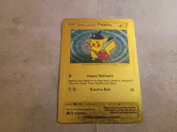Pokemon Special Delivery Pikachu Gold Foil Fan Art Card SWSH074 NEXT DAY SHIP - Image 1
