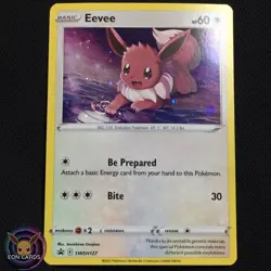 Eevee HOLO PROMO W/ HD SWIRL SWSH127 (NM) Black Star PROMO Pokemon Cards A3 - Image 1
