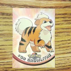 GROWLITHE 58 TOPPS Pokemon Rainbow Holo Foil Card - TEXTURED w/Rays - Image 2