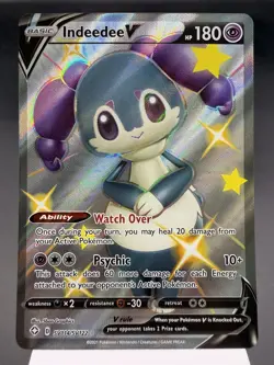 Indeedee V SV114/SV122 - Shiny Full Art - Shining Fates Pokemon Card MINT - Image 1