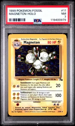 1999 POKEMON FOSSIL 11 MAGNETON-HOLO PSA 7 - Image 1