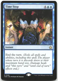Time Stop 166 Rare Foundations Magic: The Gathering Near Mint - Image 1