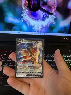 Zamazenta V 105/172 Holo V Rare Brilliant Stars Pokemon Holo Near Mint EN - Image 1