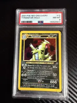 Pokemon | Neo Discovery Tyranitar #12 Holo | PSA 8 Vintage - Image 1