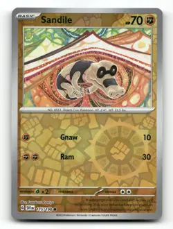 Sandile 115/198 - Scarlet & Violet Reverse Holo - Pokemon Card NM/M - Image 1