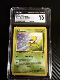 CGC 10 Pokemon BELLSPROUT Base Set 2 - Image 1