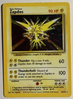 Zappos HOLO Base Set Unlimited (1999) 16/102 Original Vintage Pokemon Cards - Image 1