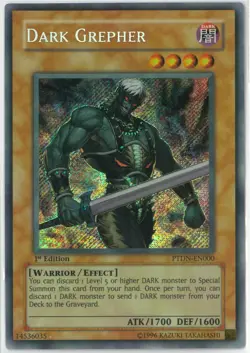 YuGiOh Dark Grepher Secret Rare 1st Edition Phantom Darkness PTDN-EN000 English - Image 1
