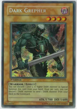 YuGiOh Dark Grepher Secret Rare 1st Edition Phantom Darkness PTDN-EN000 English - Image 2