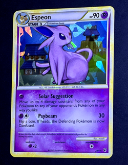 2010 Pokemon ESPEON Undaunted Set CRACKED ICE HOLO Bleed HGSS Deck Card 2/90 EX - Image 2