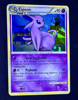 2010 Pokemon ESPEON Undaunted Set CRACKED ICE HOLO Bleed HGSS Deck Card 2/90 EX - Image 3