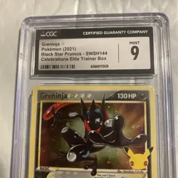 CGC 9 MINT Greninja Gold Star 2021 Black Star Promos SWSH144 Holo Pokemon Card - Image 2