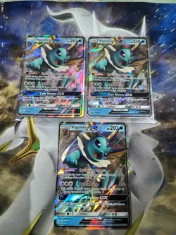 Pokemon TCG Cards Vaporeon GX SM172 Black Star Promo Holo - Image 1