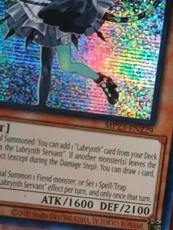 Yugioh! Arianna Labrynth Servant - MP23-EN229 - Prismatic Secret Rare NM - Image 4