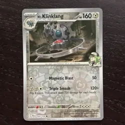 N's Klinklang 105/159 Pokemon Journey Together SV09 Reverse Holo Uncommon NM - Image 1