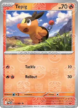 Tepig 011/086 [Master Ball] Reverse Holo - White Flare Pokemon - Image 1