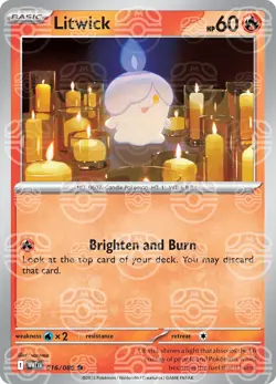 Litwick 016/086 [Master Ball] Reverse Holo - White Flare Pokemon - Image 1
