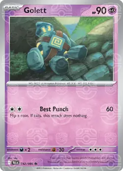 Golett 042/086 [Master Ball] Reverse Holo - Black Bolt Pokemon - Image 1