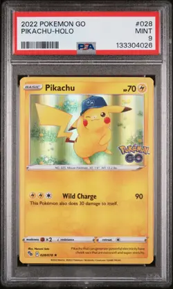 Pokemon Pikachu-Holo 028/078 Pokemon Go PSA-9 - Image 1